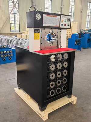 ボタン制御油圧ホース圧着機、圧着範囲6～76mm、最大開口165mm