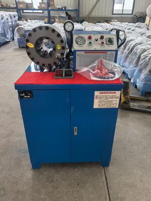 600T圧着力、6-51mm対応、交換可能なダイ10個付き 2インチ電動ゴムホース圧着機