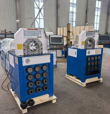 3インチ超厚型モデル 220v/380v 油圧ホース圧着機 2800KN 圧着力 PLC/ボタン制御システム 6-76mm 圧着範囲 15 ダイ付き