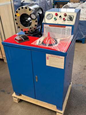 2 インチ 600 トン 6-51 ミリメートルゴムホース圧着機上位モデル青色 220v/380v 電圧 10 交換可能なダイスと油圧アプリケーション