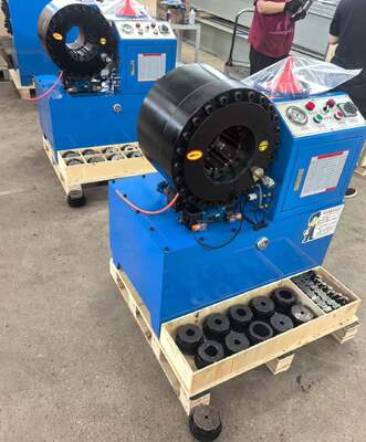 6 "最大 150 ミリメートル油圧ホース圧着機異なる電圧 4-150 ミリメートル圧着範囲大きな開口部と 20 交換可能なダイ