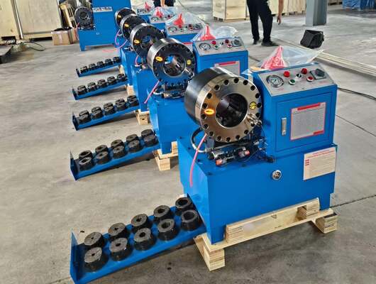 2 Inch DX68 Model Blue Color Electric Hydraulic Hose Crimper Shorter Without Fast Change Mould Tools Crimping Range From 6mm-51mm Different Voltage 10 Dies Accuracy And 200 Pcs Per Hour Efficiency