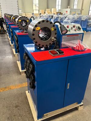 良い価格 2 インチ 600T 圧着力青色圧着サイズリーチ 2.5 インチ、高速交換金型ツール付きゴムホース圧着機、6 ～ 51 ミリメートル範囲と 10 交換可能なダイ オンライン