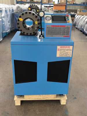 良い価格 2インチスカイブルーカラー素敵なデザイン600T圧着力ブルーカラー圧着サイズリーチ2.5インチ、高速交換金型ツール付きゴムホース圧着機、6-51mmの範囲と10個の交換可能なダイス オンライン