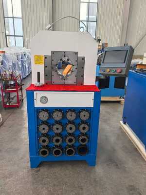 良い価格 3 インチ電気 220 v/380 v 油圧ホース圧着機 2800KN 圧着力 PLC/ボタン制御システムと 6-76 ミリメートル圧着範囲 オンライン