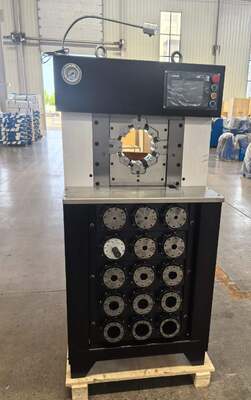 良い価格 3 インチ超厚モデル PLC 制御油圧ホース圧着機 6-76 ミリメートル圧着範囲黒色大きな圧力力と 165 ミリメートル最大開口部 15 ダイ オンライン