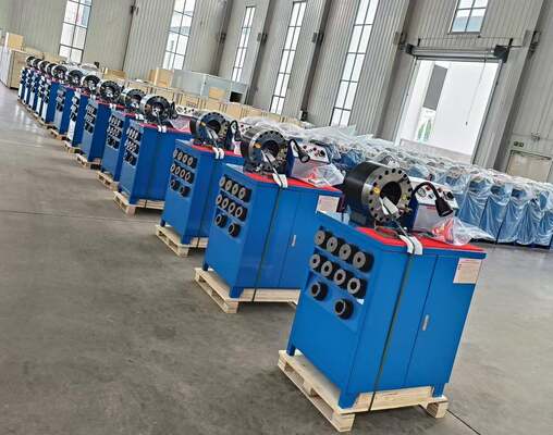 良い価格 600T 31.5Mpa ゴムホース圧着機上位モデル青色 3kw モーターボタン制御システム 220v/240v/380v/415v 電圧 6-51 ミリメートル圧着範囲と 10 交換可能なダイ オンライン